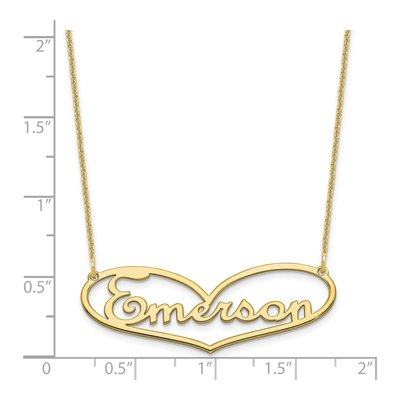 10K Yellow Gold Personalized Heart Name Necklace – view 3
