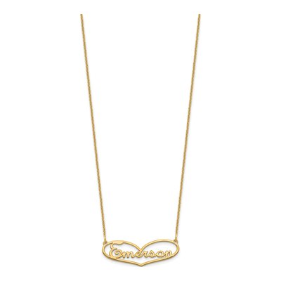 10K Yellow Gold Personalized Heart Name Necklace – view 2