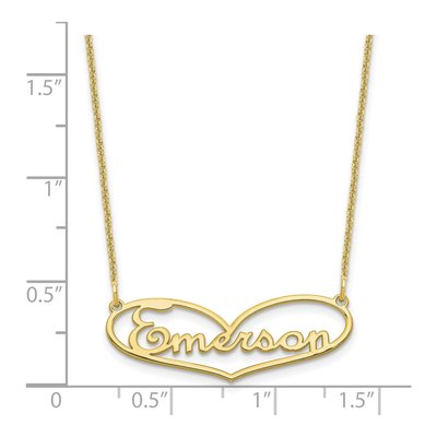 10K Yellow Gold Personalized Heart Name Necklace – view 3