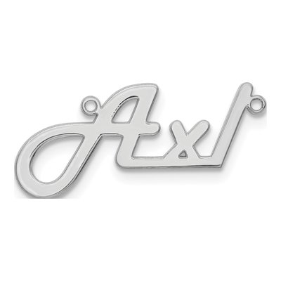 10K White Gold Harlow Font Underlined Name Plate Pendant – view 2