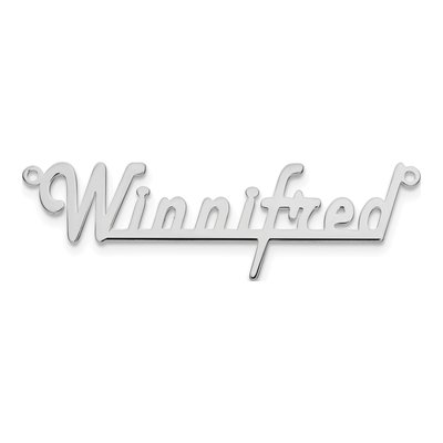 10K White Gold Harlow Font Underlined Name Plate Pendant – view 3