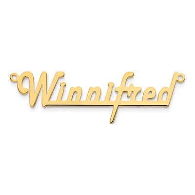 10K Yellow Gold Personalized Name Plate Pendant – view 5