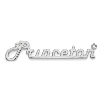 10K White Gold Harlow Font Underlined Name Plate Pendant – view 3
