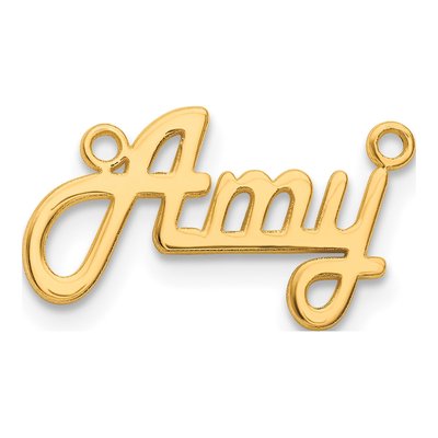 10K Yellow Gold Personalized Name Plate Pendant – view 2