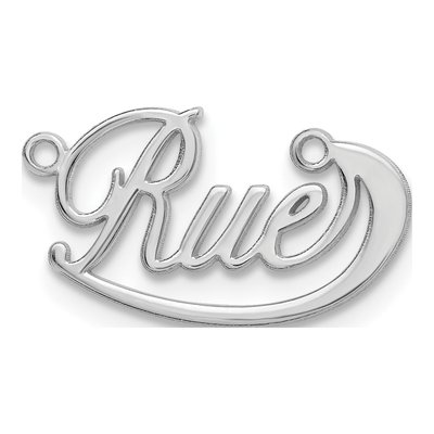 10K White Gold Under Swoop Judith Font Name Plate Pendant – view 2
