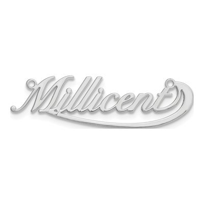 10K White Gold Under Swoop Judith Font Name Plate Pendant – view 4
