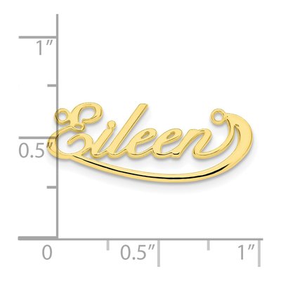 10K Yellow Gold Personalized Name Plate Pendant – view 3