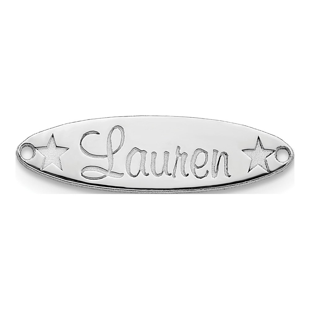 10K White Gold Small Oval Pendant
