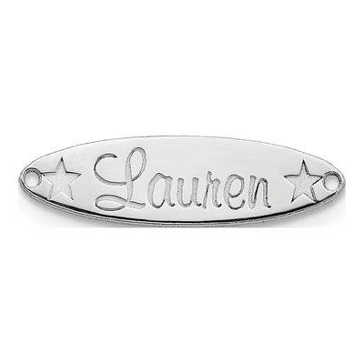 10K White Gold Small Oval Pendant