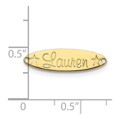 10K Yellow Gold Small Nameplate Pendant – view 2