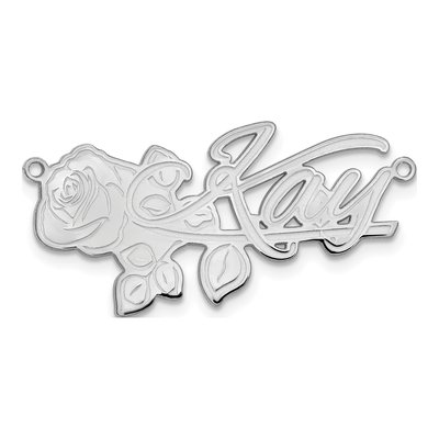 10K White Gold Name Plate Pendant – view 2