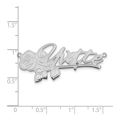 10K White Gold Name Plate Pendant – view 5