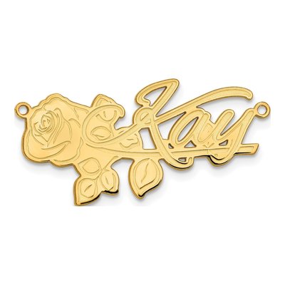 10K Yellow Gold Personalized Name Plate Pendant – view 2