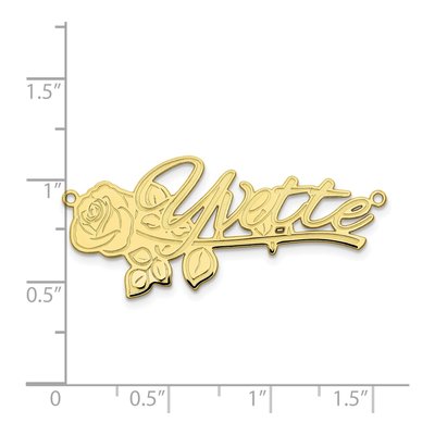 10K Yellow Gold Personalized Name Plate Pendant – view 3