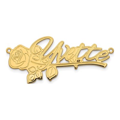 10K Yellow Gold Personalized Name Plate Pendant