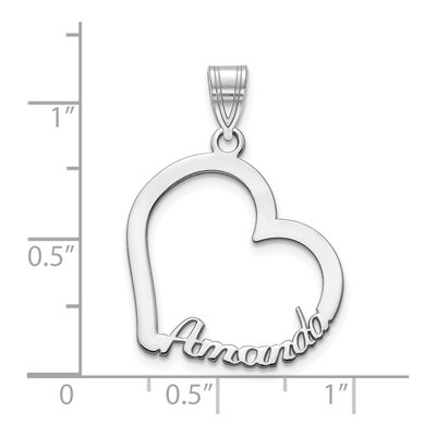 10K White Gold Heart Pendant – view 2