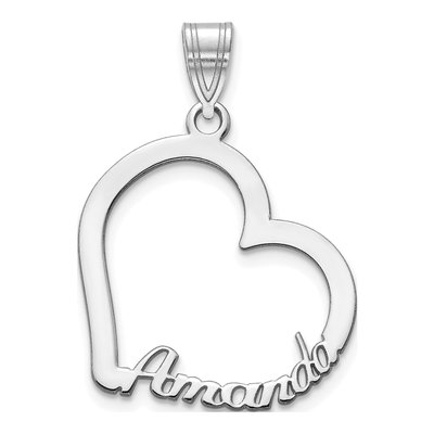 10K White Gold Heart Pendant