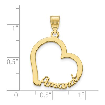 10K Yellow Gold Personalized Heart Name Pendant – view 2