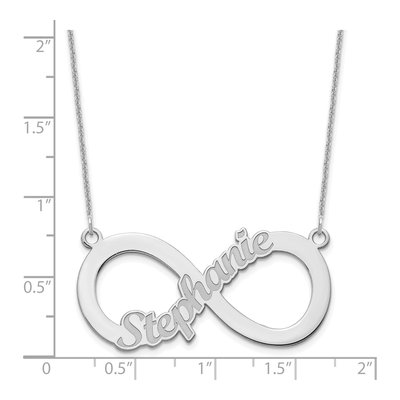 10K White Gold 1-Name Infinity Necklace – view 3