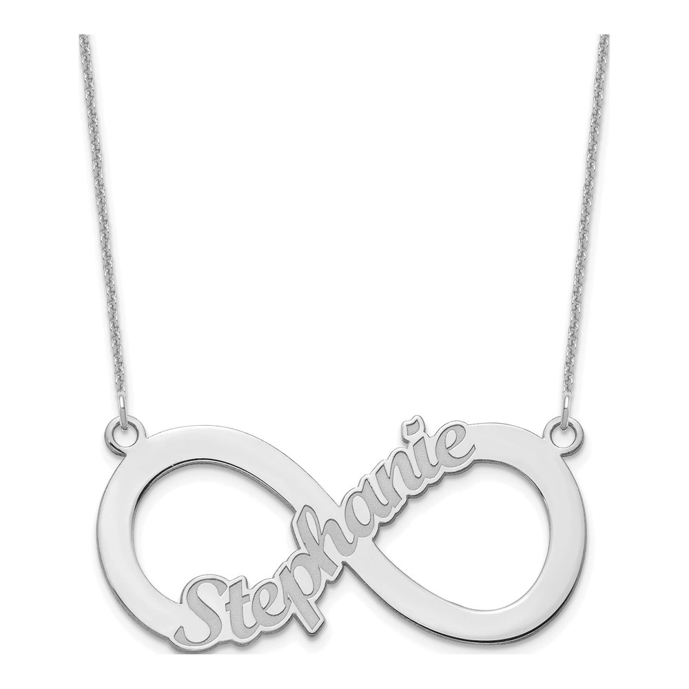 10K White Gold 1-Name Infinity Necklace