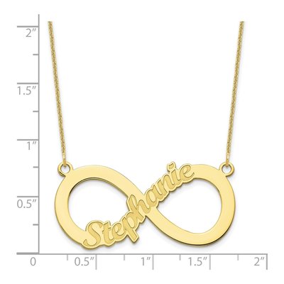 10K Yellow Gold Personalized Name Infinity Necklace – view 3