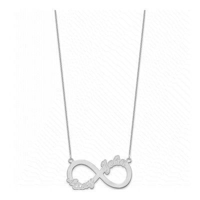 10K White Gold 2-Name Infinity Necklace – view 2