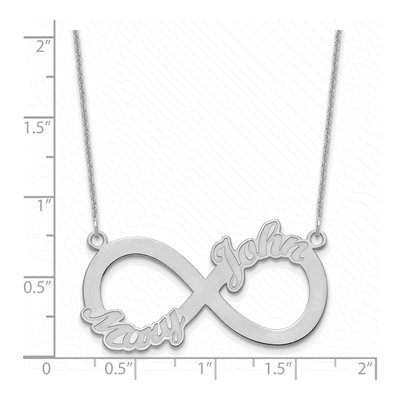 10K White Gold 2-Name Infinity Necklace – view 3