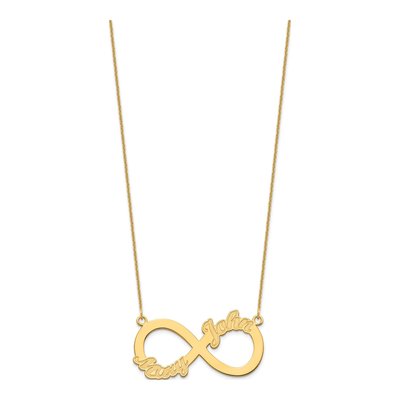 10K Yellow Gold Personalized 2-Name Infinity Necklace – view 2