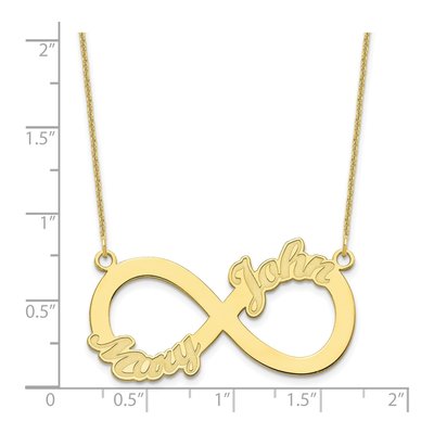 10K Yellow Gold Personalized 2-Name Infinity Necklace – view 3