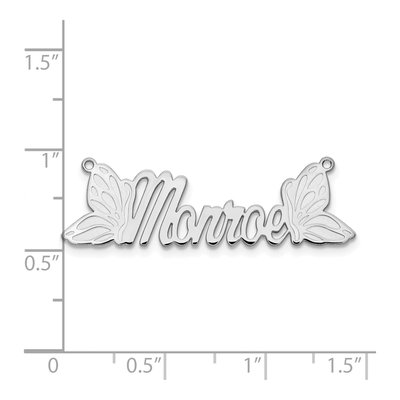 10K White Gold Butterfly Name Plate Pendant – view 5
