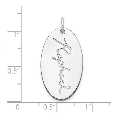 10K White Gold Oval Signature Charm – view 2