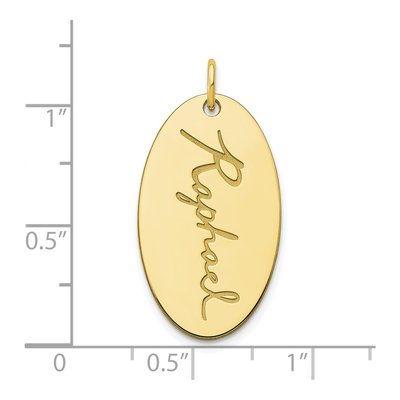 10K Yellow Gold Oval Signature Pendant – view 2