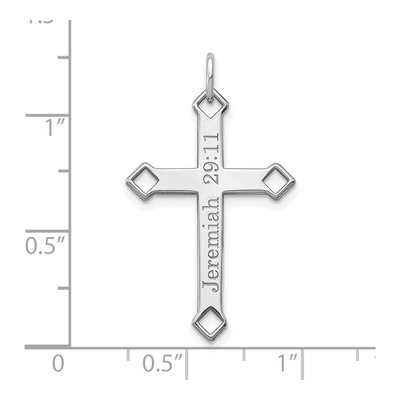 10K White Gold Personalized Cross Charm – view 2