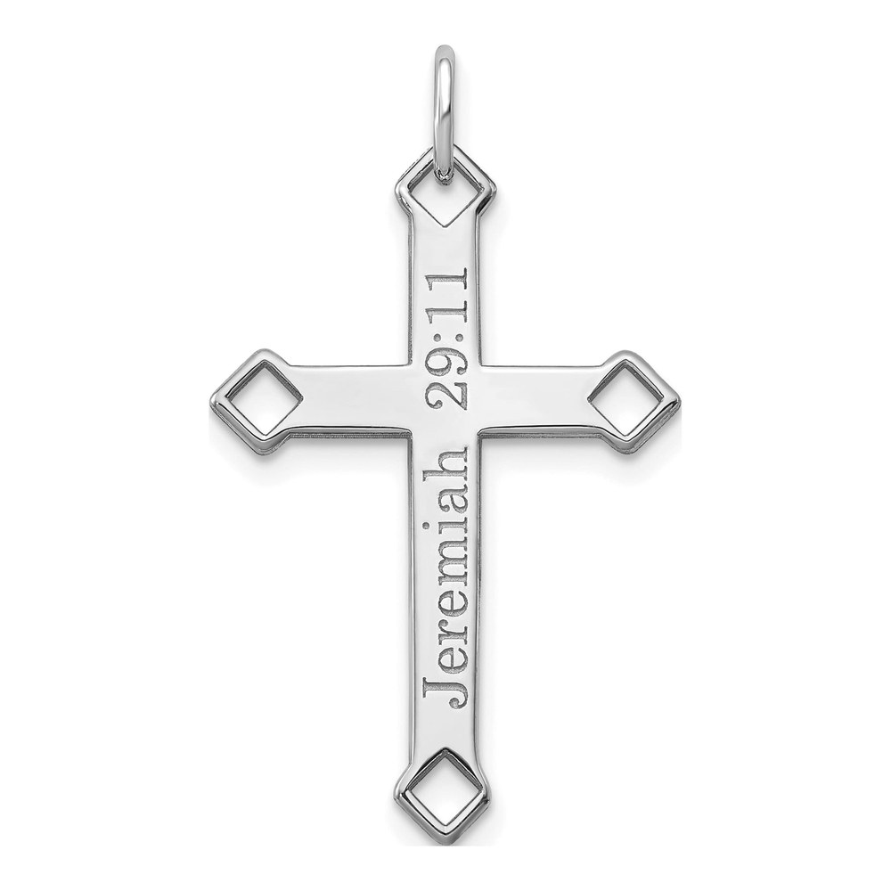 10K White Gold Personalized Cross Charm