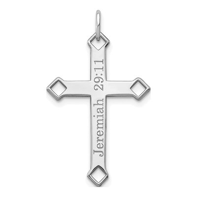 10K White Gold Personalized Cross Charm