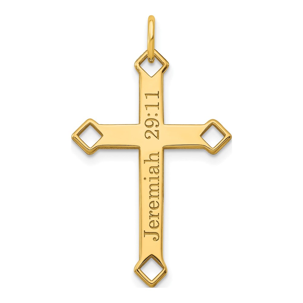 10K Yellow Gold Personalized Cross Charm