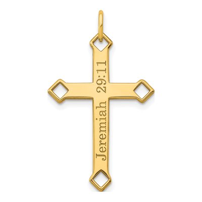 10K Yellow Gold Personalized Cross Charm