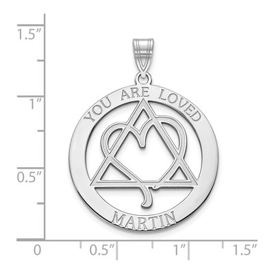 10K White Gold Personalized You Are Loved Adoption Pendant – view 2
