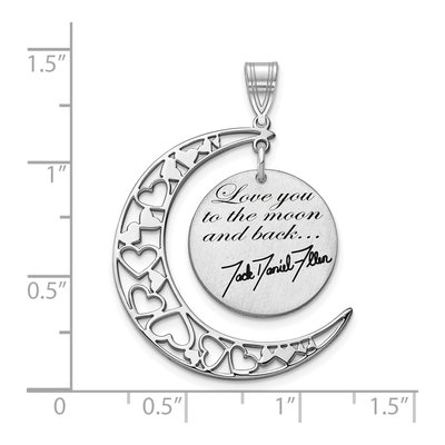 10K White Gold Love You to Moon Signature Pendant – view 2