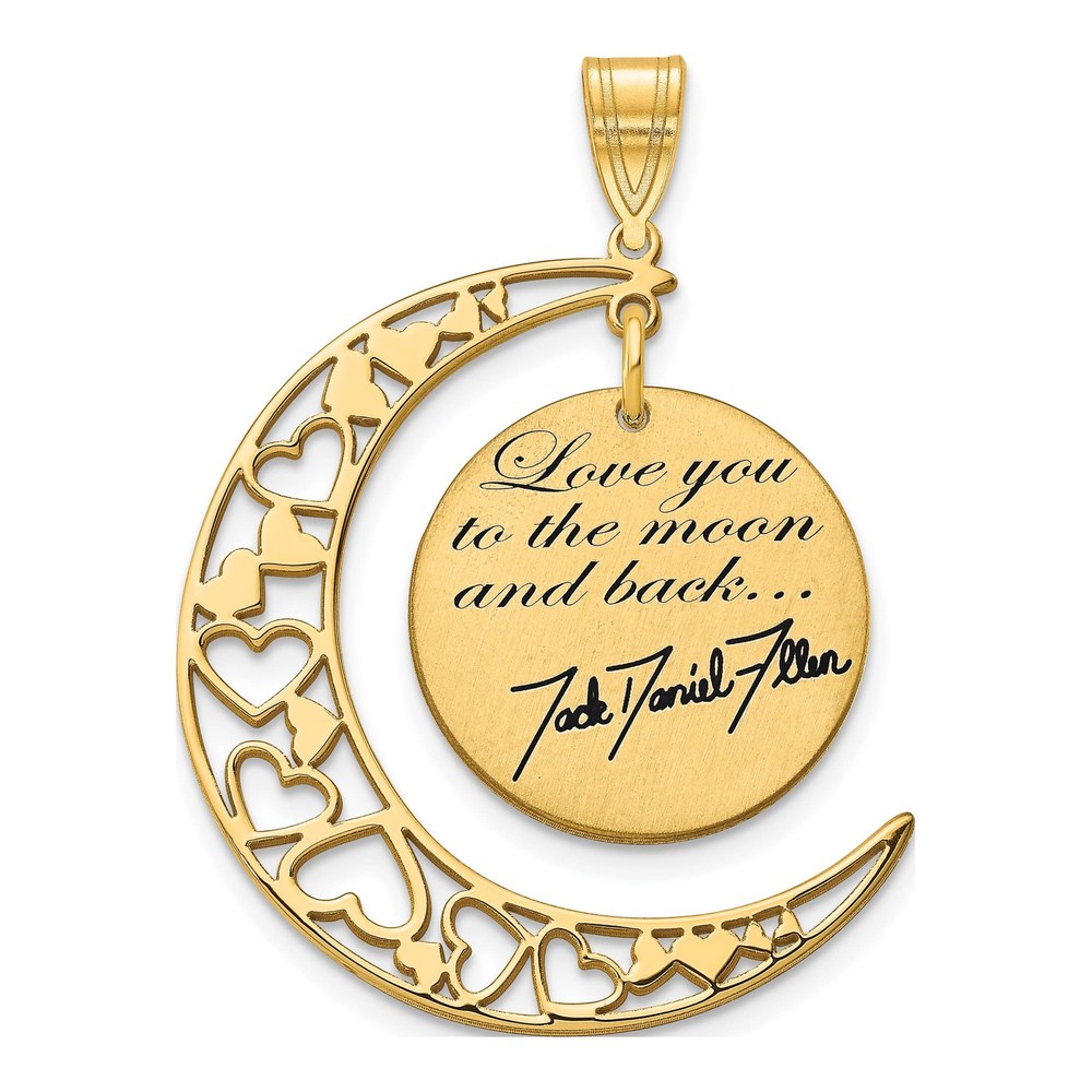 10K Yellow Gold Love You to the Moon Pendant