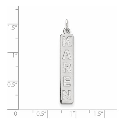 10K White Gold Large Vertical Personalized Bar Charm – view 2