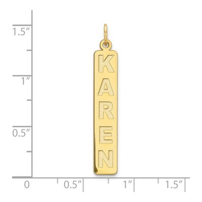 10K Yellow Gold Large Personalized Bar Charm – view 2