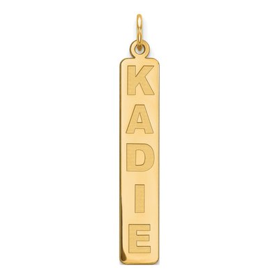 10K Yellow Gold Large Personalized Bar Charm