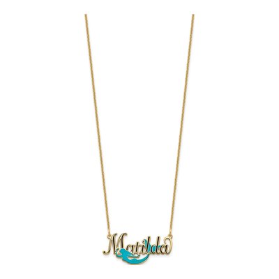 10K Yellow Gold Personalized Mermaid Name Necklace – view 2