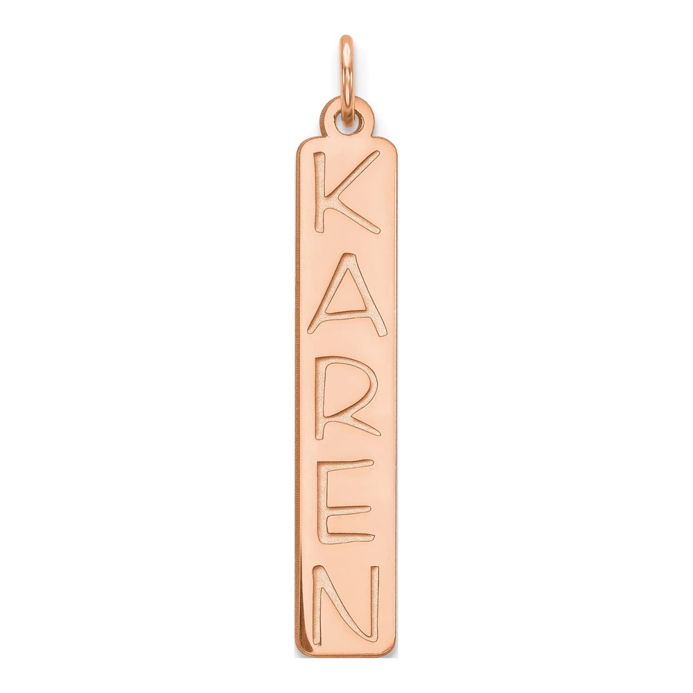 10K Rose Gold Personalized Bar Pendant