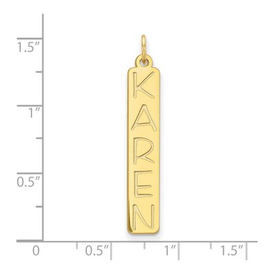 10K Yellow Gold Large Name Bar Charm – view 2