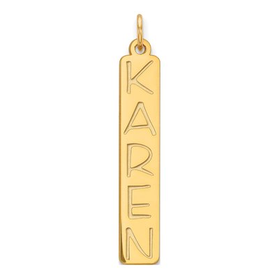 10K Yellow Gold Large Name Bar Charm