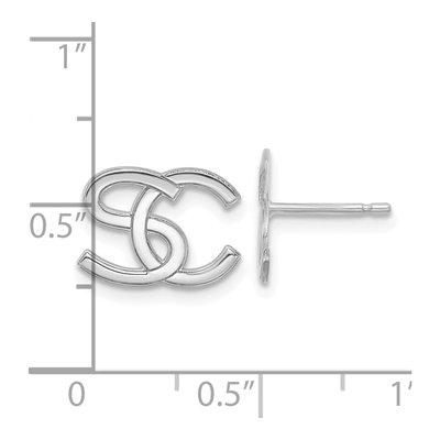 10K White Gold Interlocking Initial Stud Earrings – view 3