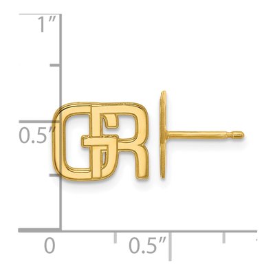 10K Yellow Gold Interlocking Initial Stud Earrings – view 3