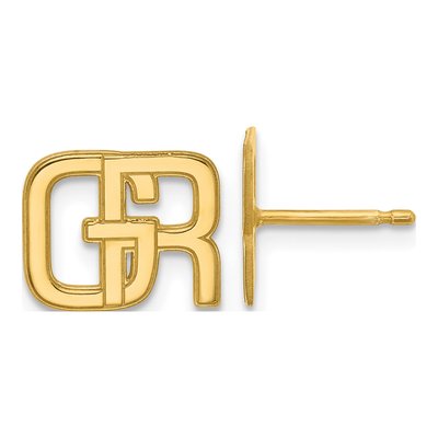 10K Yellow Gold Interlocking Initial Stud Earrings